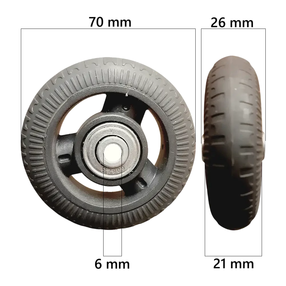 Bőrönd kerék 70x26x6 mm – sötétszürke