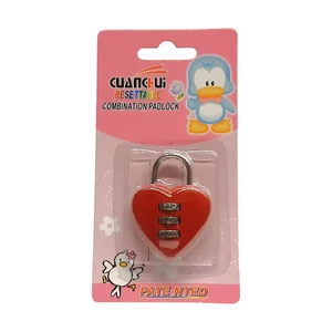 Szív Alakú Számzáras Lakat – Piros