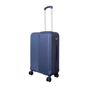 Leonardo Da Vinci közepes méretű bőrönd, négykerekű, TSA számzárral, sötétkék színben