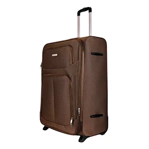 Leonardo Da Vinci nagy méretű bőrönd, bővíthető, kétkerekű, barna színben