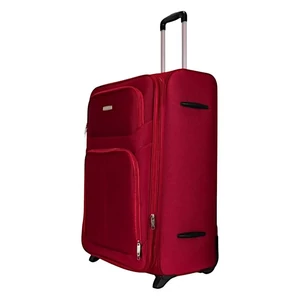 Leonardo Da Vinci nagy méretű bőrönd, bővíthető, kétkerekű, bordó színben