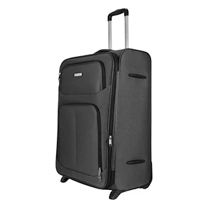 Leonardo Da Vinci nagy méretű bőrönd, bővíthető, kétkerekű, szürke színben