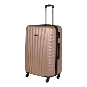 Leonardo Da Vinci nagy méretű bőrönd, négykerekű, pezsgő színben 