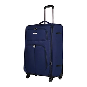 Leonardo Da Vinci nagy méretű bőrönd, bővíthető, négykerekű, sötétkék színben