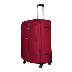 Leonardo Da Vinci nagy méretű bőrönd, bővíthető, négykerekű, bordó színben