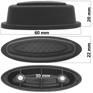 Bőrönd oldaltámasztó 60x20x22 mm, fekete színben