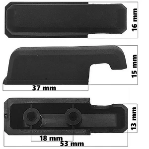 Bőrönd oldaltámasztó 53x15x16 mm, fekete színben