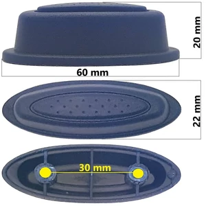 Bőrönd oldaltámasztó 60x20x22 mm, sötétkék színben