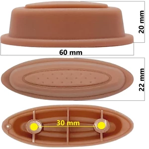 Bőrönd oldaltámasztó 60x20x22 mm, rózsaarany színben