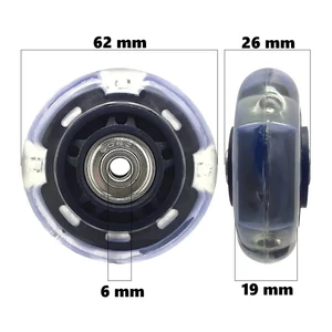 Bőrönd kerék 62 x 26 x 6 mm csapággyal – KE3411