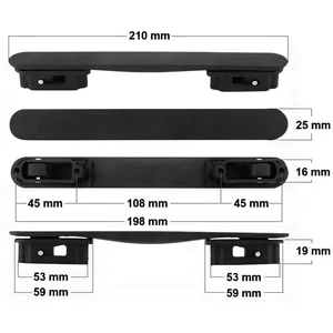 Bőrönd süllyesztett fogantyú 210x16x19mm, fekete színben