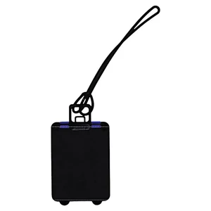 Kép 3/4 - Bőröndcímke papírbetéttel, narancssárga-fekete színben