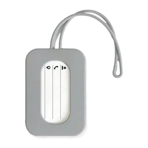 Kép 1/4 - Szilikon Poggyászcímke Szürke Színben