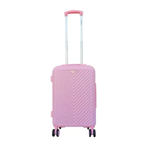 Kép 2/7 - Leonardo Da Vinci kis méretű bőrönd, négykerekű, TSA számzárral, rózsaszínben