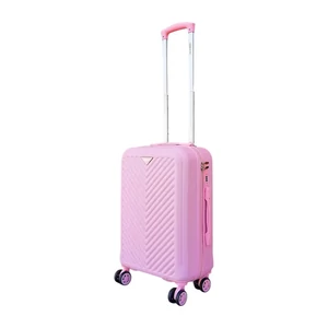 Kép 1/7 - Leonardo Da Vinci kis méretű bőrönd, négykerekű, TSA számzárral, rózsaszínben