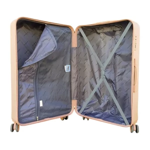 Kép 5/7 - Leonardo Da Vinci közepes méretű bőrönd, négykerekű, TSA számzárral, szürke színben