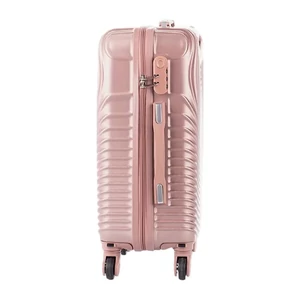 Kép 3/7 - Leonardo Da Vinci Kabin Méretű Keményfedeles Bőrönd – 55 cm - Pink