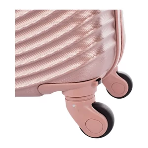 Kép 4/7 - Leonardo Da Vinci Kabin Méretű Keményfedeles Bőrönd – 55 cm - Pink
