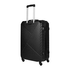 Kép 3/6 - Leonardo Da Vinci nagy méretű bőrönd, négykerekű, számzárral, fekete színben 