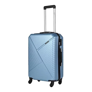 Kép 1/6 - Leonardo Da Vinci közepes méretű bőrönd, négykerekű, számzárral, világoskék színben 