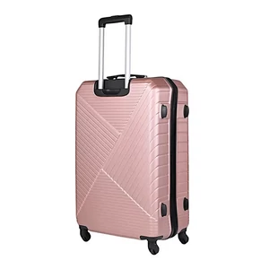 Kép 3/6 - Leonardo Da Vinci nagy méretű bőrönd, négykerekű, számzárral, rózsaarany színben 