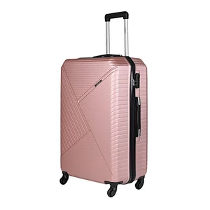 Kép 1/6 - Leonardo Da Vinci nagy méretű bőrönd, négykerekű, számzárral, rózsaarany színben 