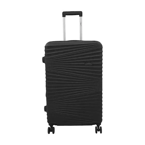 Kép 2/7 - Leonardo Da Vinci nagy méretű bőrönd, bővíthető, négykerekű, fekete színben