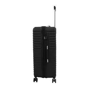 Kép 4/7 - Leonardo Da Vinci nagy méretű bőrönd, bővíthető, négykerekű, fekete színben