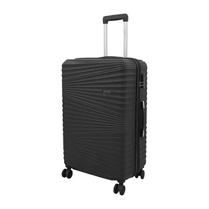 Kép 1/7 - Leonardo Da Vinci nagy méretű bőrönd, bővíthető, négykerekű, fekete színben