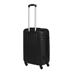 Kép 3/6 - Leonardo Da Vinci közepes méretű bőrönd, négykerekű, fekete színben 