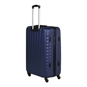 Kép 3/6 - Leonardo Da Vinci nagy méretű bőrönd, négykerekű, sötétkék színben 