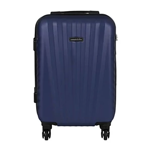 Kép 2/6 - Leonardo Da Vinci kis méretű bőrönd, négykerekű, sötétkék színben 