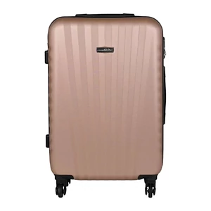 Kép 2/6 - Leonardo Da Vinci közepes méretű bőrönd, négykerekű, pezsgő színben 