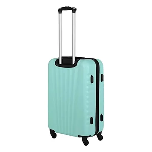 Kép 3/6 - Leonardo Da Vinci közepes méretű bőrönd, négykerekű, mentazöld színben 