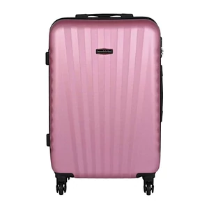 Kép 2/6 - Leonardo Da Vinci közepes méretű bőrönd, négykerekű, rózsaszín