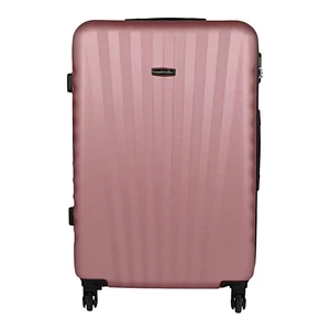 Kép 2/6 - Leonardo Da Vinci nagy méretű bőrönd, négykerekű, rózsaarany színben 