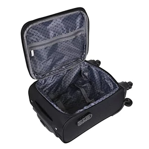 Kép 7/7 - Leonardo Da Vinci bővíthető bőrönd 3 db-os szett, négykerekű, fekete színben 