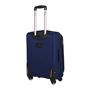 Kép 3/8 - Leonardo Da Vinci kabin méretű bőrönd, bővíthető, négykerekű, sötétkék színben