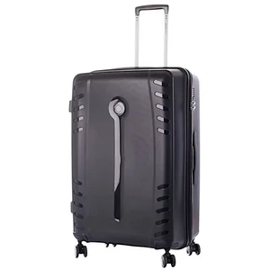 Kép 1/6 - Leonardo Da Vinci nagy méretű polipropilén bőrönd, duplakerekes, TSA számzárral, fekete színben