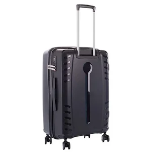 Kép 2/6 - Leonardo Da Vinci kabin méretű polipropilén bőrönd, duplakerekes, TSA számzárral, fekete színben