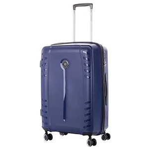 Kép 1/6 - Leonardo Da Vinci közepes méretű polipropilén bőrönd, duplakerekes, TSA számzárral, kék színben