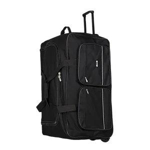 Kép 6/7 - Nagyméretű Fekete Gurulós Utazótáska – Strapabíró Sporttáska 3 Kerékkel