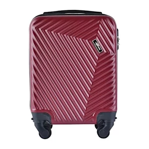 Kép 2/6 - Rhino Kemény Falú Gurulós Bőrönd – XS, Bordó