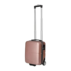 Kép 1/6 - Rhino rózsaarany keményfedeles bőrönd – Wizz Air/Ryanair kézipoggyász (XS méret)