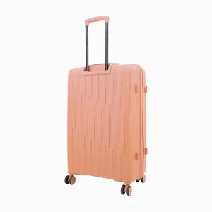 Kép 3/7 - Nagyméretű Rózsaarany Polipropilén Bőrönd – 75×48×29 cm Keményfalú Gurulós