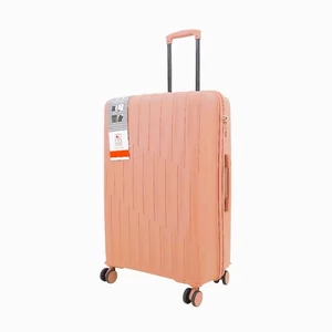 Kép 1/7 - Nagyméretű Rózsaarany Polipropilén Bőrönd – 75×48×29 cm Keményfalú Gurulós