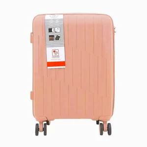 Kép 2/8 - Kis Méretű Rózsaarany Polipropilén Bőrönd – 55×39×23 cm Keményfalú Gurulós