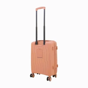 Kép 3/8 - Kis Méretű Rózsaarany Polipropilén Bőrönd – 55×39×23 cm Keményfalú Gurulós