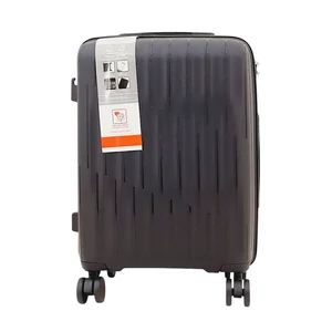 Kép 2/7 - Kis méretű Fekete Polipropilén Bőrönd – 55×39×23 cm Keményfalú Gurulós