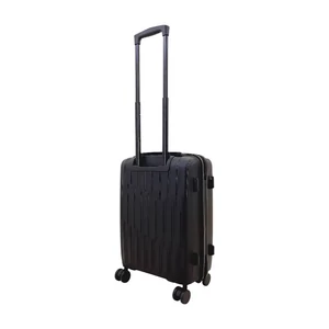 Kép 3/7 - Kis méretű Fekete Polipropilén Bőrönd – 55×39×23 cm Keményfalú Gurulós